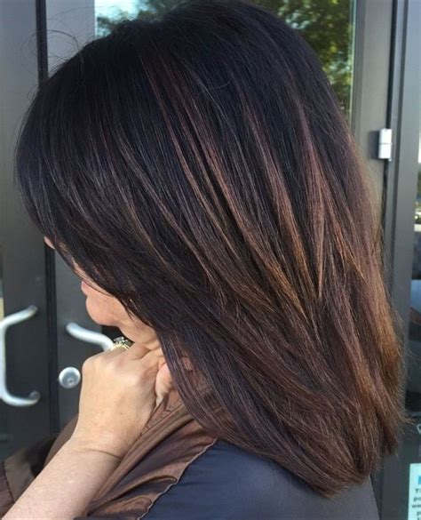 highlights for dark hair pictures|layered dark hair with highlights.